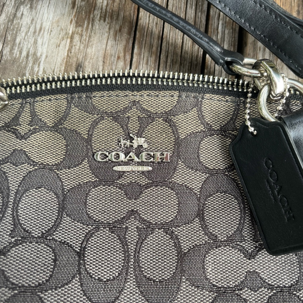 Coach black satchel purse with ajustable strap